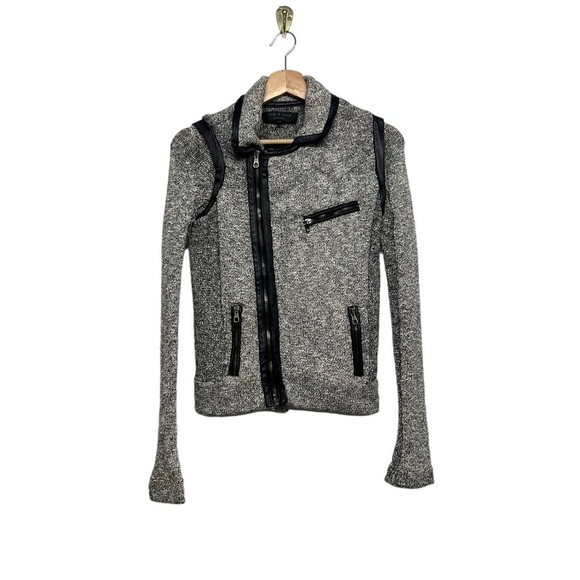RAG & BONE Hart Tweed Biker Moto Jacket White/Black XS - Picture 4 of 10